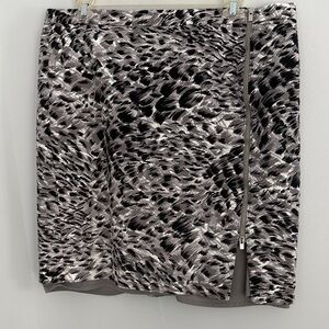 Talbots Black and White Patterned Pencil Skirt